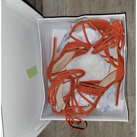 Orange Lindsey Strappy Heels From Simmi Shoes - Picture 6 of 7